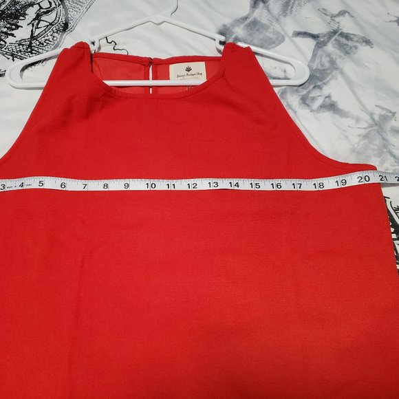 NWOT Red Scallop Bottom Tank Dress - Picture 6 of 7